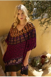 PONCHO SHORT MANDALA PRIMITIF IND/SIA
